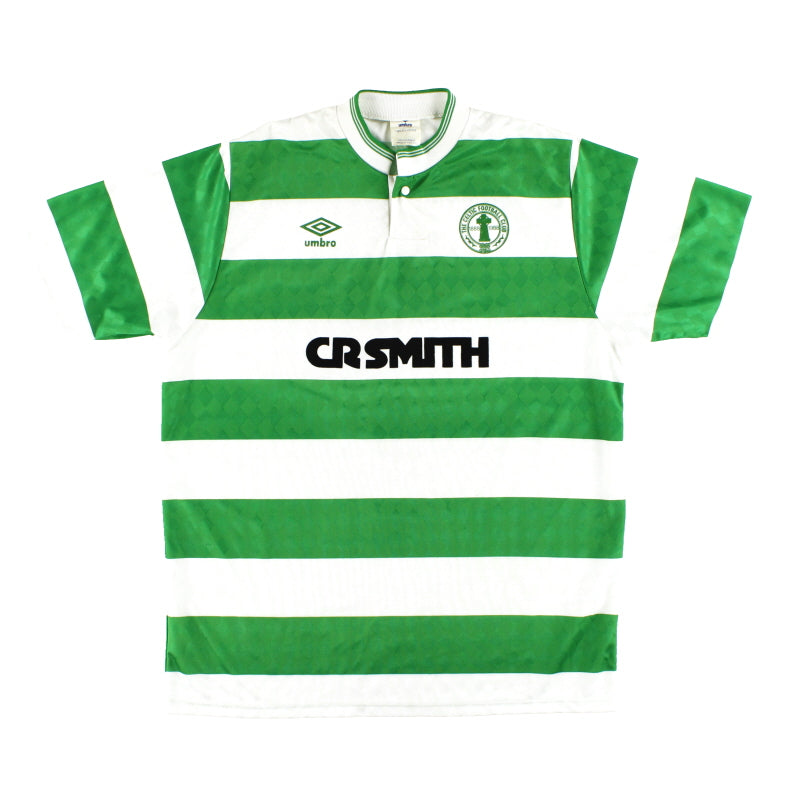 1987-89 Celtic Umbro Centenary Home Shirt M - Celtic / Excellent / Medium