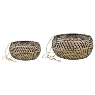 Hanging Seagrass Planter (Set of 2) - Navy